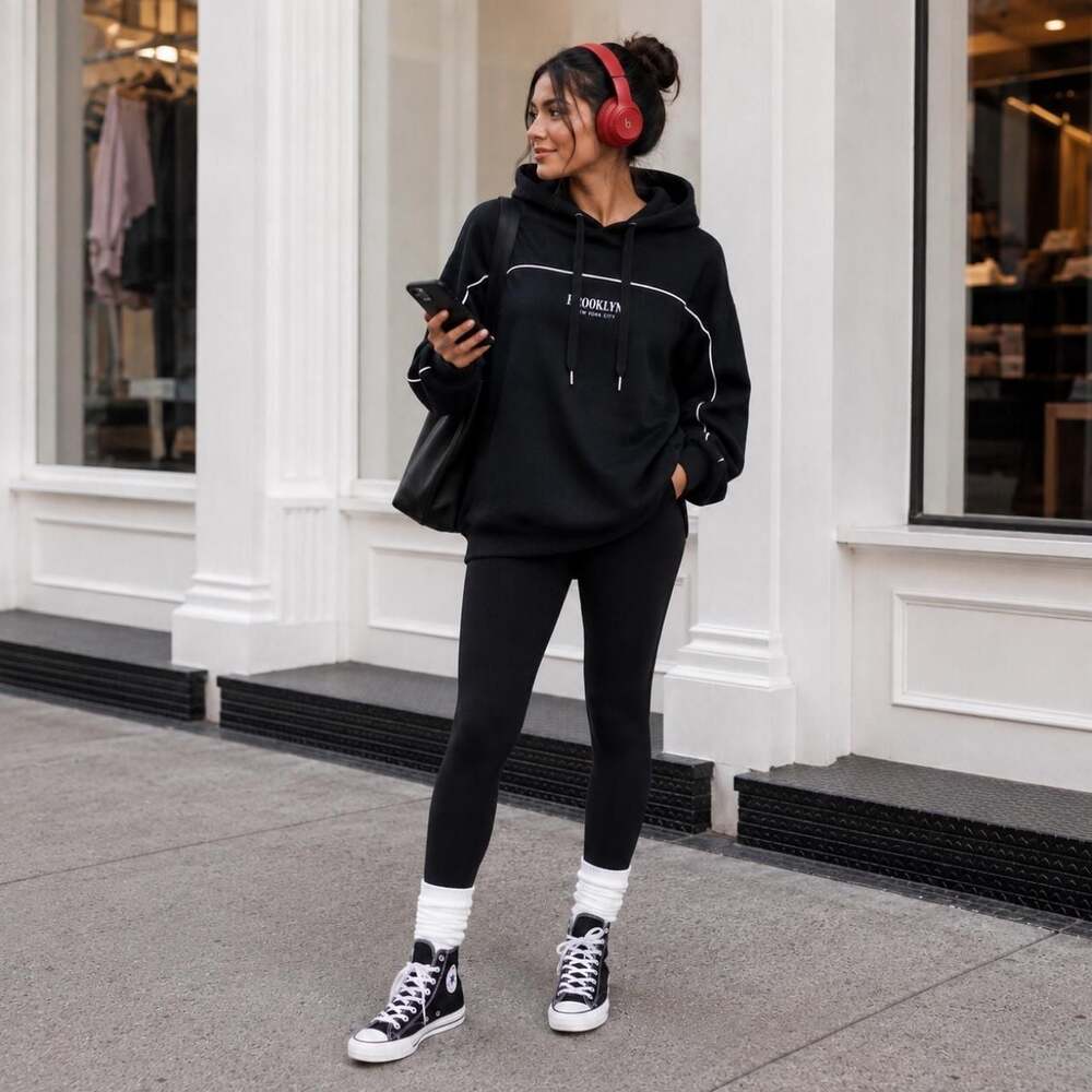 H&M Divided Brooklyn New York City Cropped Hoodie Medium